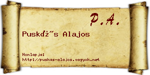 Puskás Alajos névjegykártya