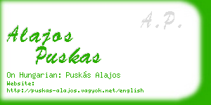 alajos puskas business card