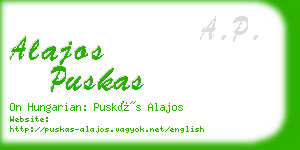 alajos puskas business card